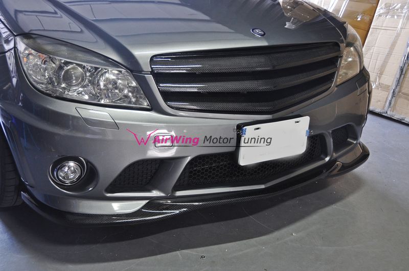 W204 C63 AMG -  GODHAND style Carbon Front Lip Spoiler 3